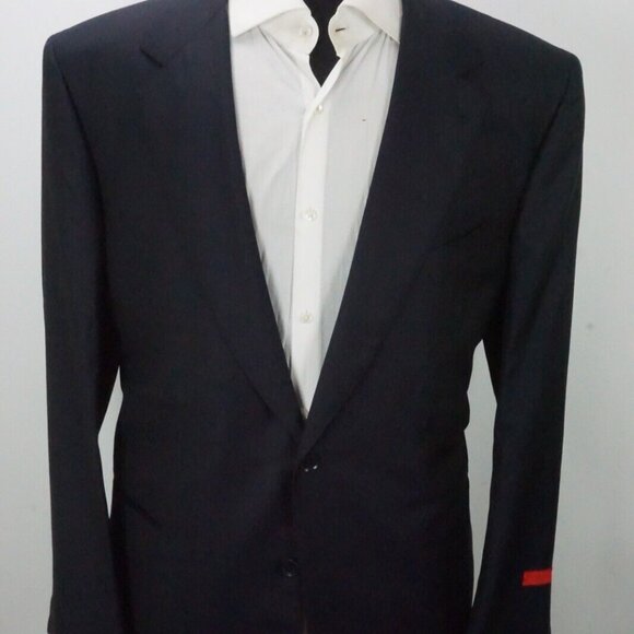 Isaia Napoli Base E Navy Blue Aquaspider Wool Sport Coat Blazer Sz 48R BRAND NEW - Picture 3 of 10